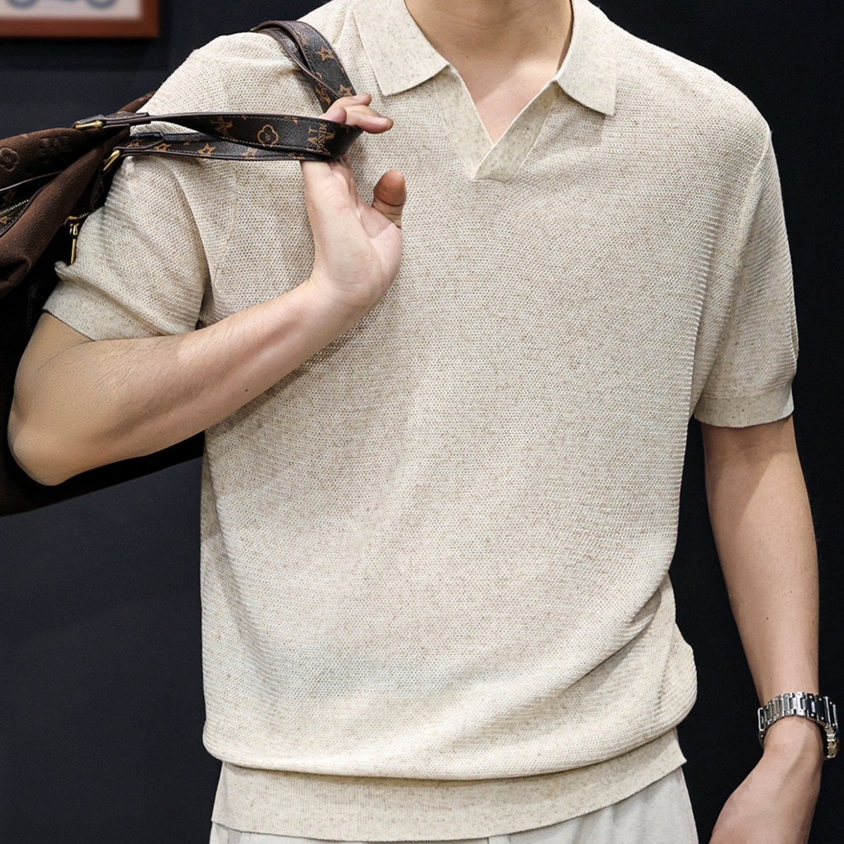 Mens Lyocell Linen Short Sleeve Shirt