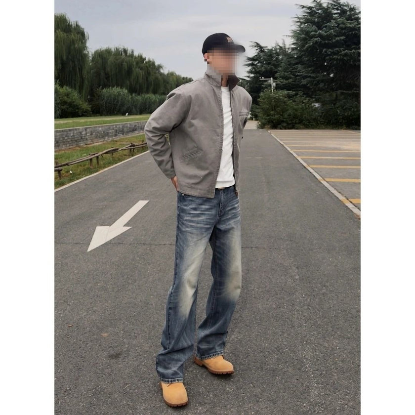 Mens Retro Cotton Lapel Jacket