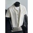 Faux Linen Short-Sleeve Shirt