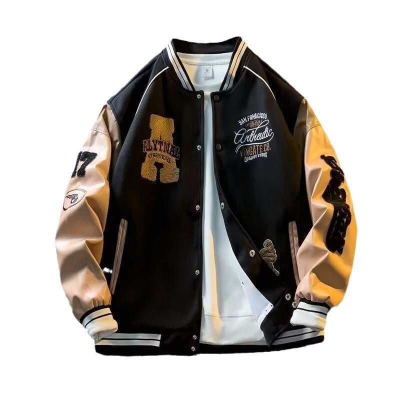Casual Loose Fit Baseball Jacket