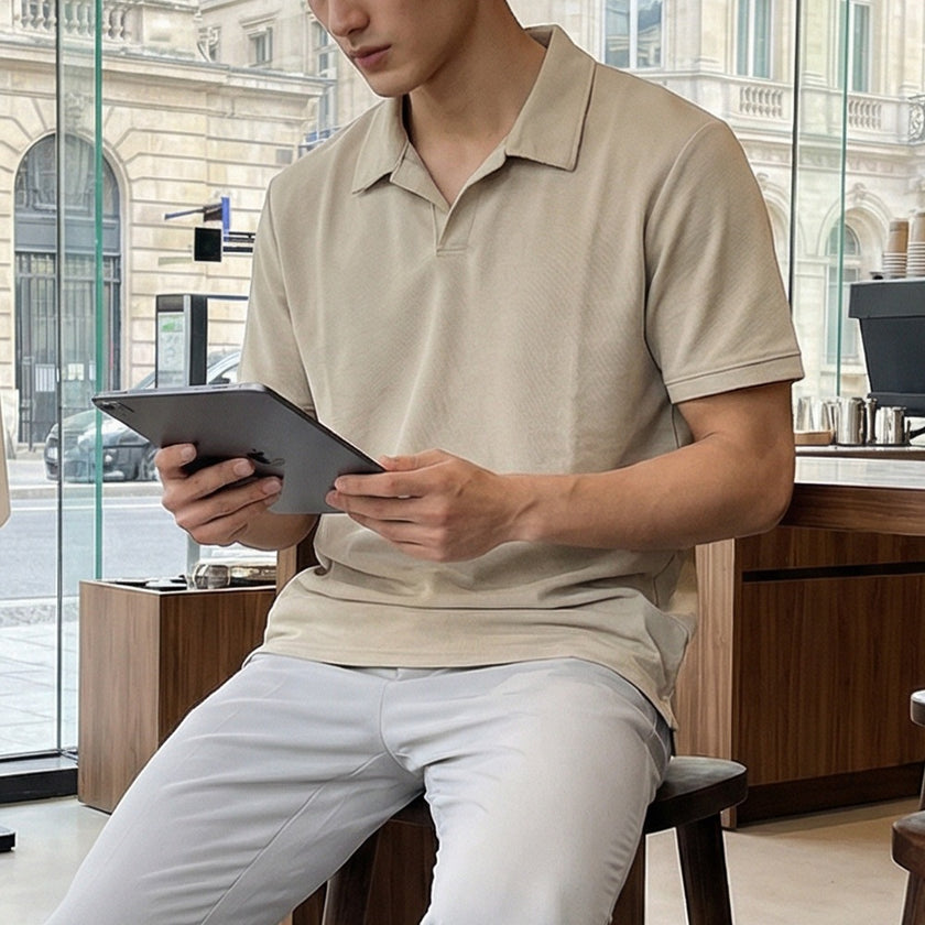 Mens Cotton Blend Short Sleeve Polo Shirt