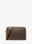 MICHAEL KORS Jet Set Large Printed Logo Crossbody Bag - Brown