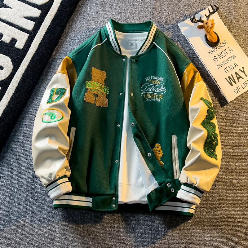 Casual Loose Fit Baseball Jacket