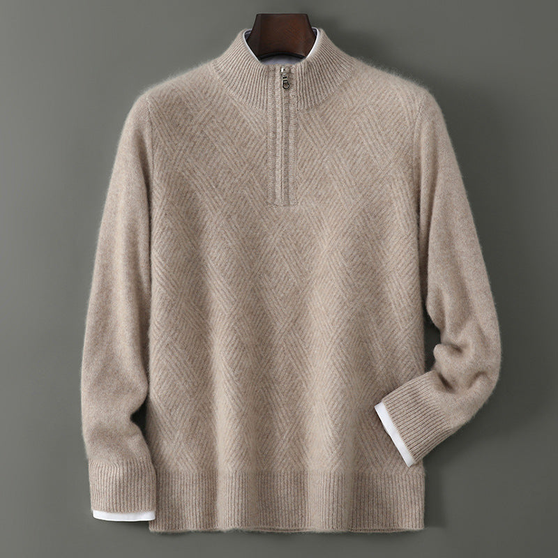 Mens Merino Wool Zipper Sweater