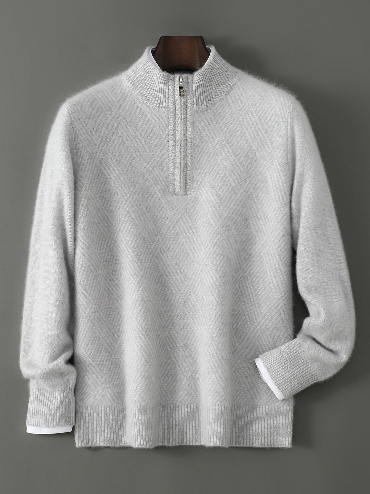 Mens Merino Wool Zipper Sweater