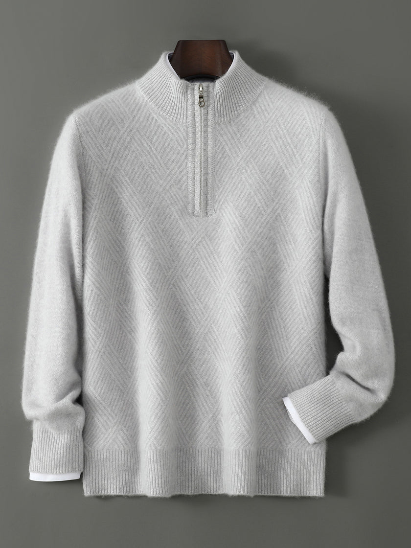 Mens Merino Wool Zipper Sweater