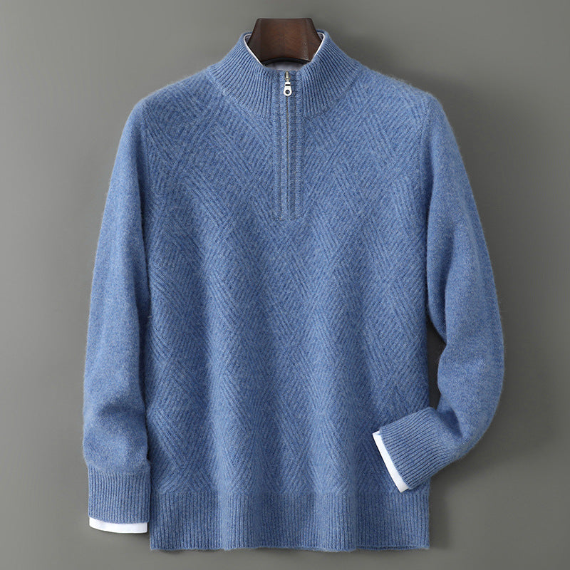 Mens Merino Wool Zipper Sweater