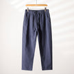 Mens Casual Cotton Linen Trousers Straight Loose Fit Pants