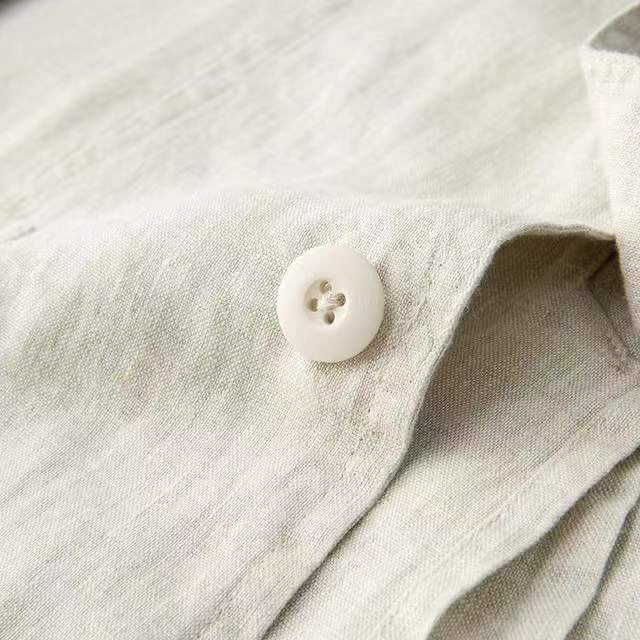 Men Casual Cotton Linen Suit Two Piece Set