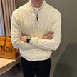 Mens Cable Knit Half-Zip Sweater