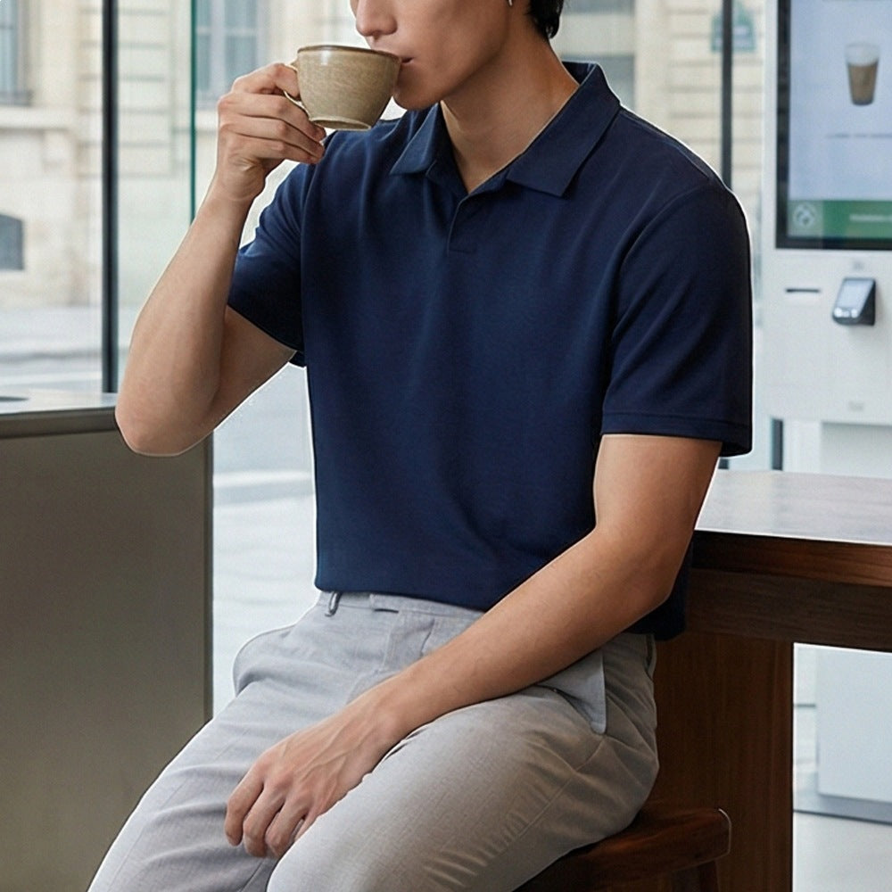 Mens Cotton Blend Short Sleeve Polo Shirt
