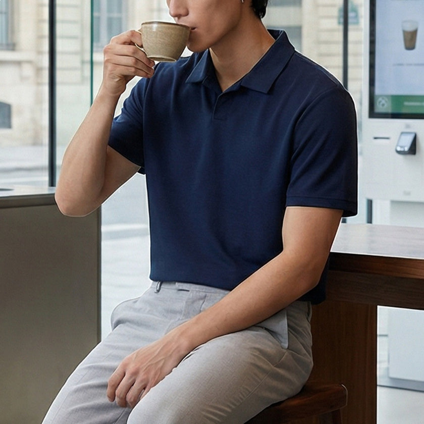Mens Cotton Blend Short Sleeve Polo Shirt