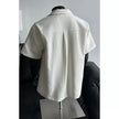 Faux Linen Short-Sleeve Shirt