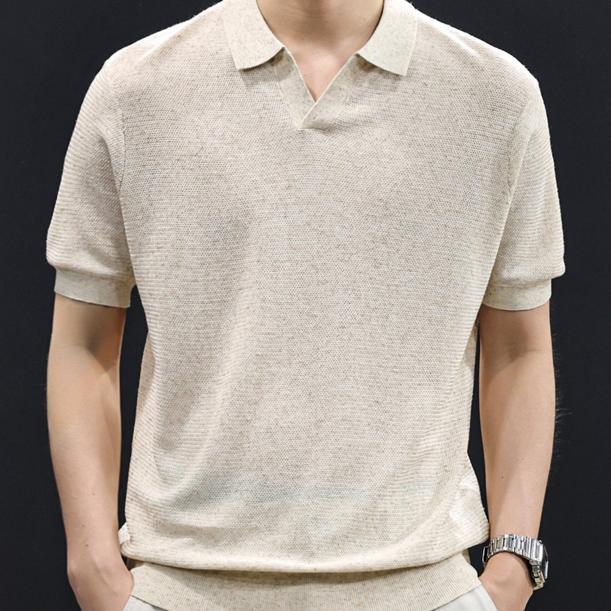 Mens Lyocell Linen Short Sleeve Shirt