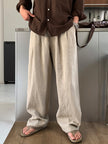Mens Linen Casual Wide Leg Pants