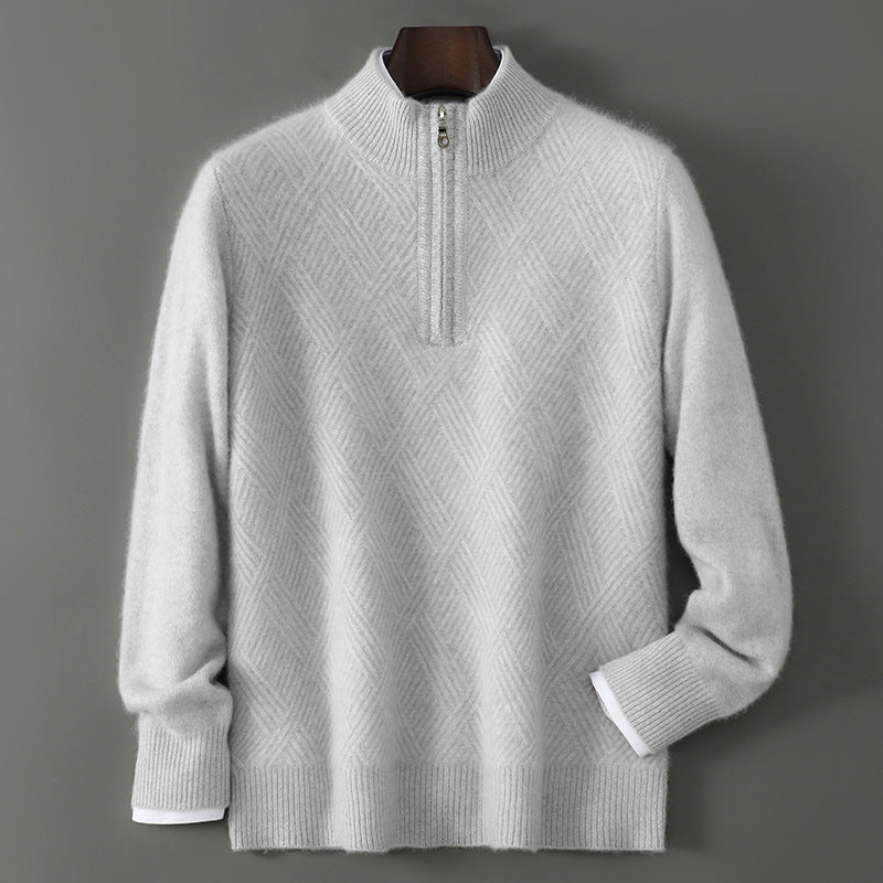 Mens Merino Wool Zipper Sweater