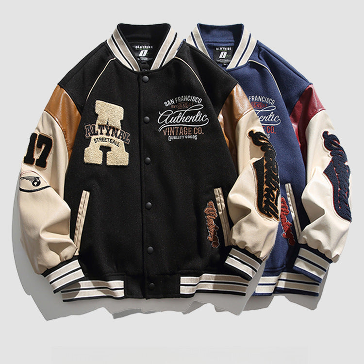 Casual Loose Fit Baseball Jacket