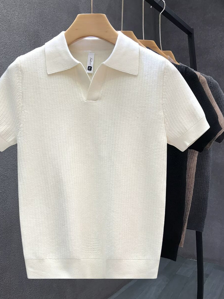 Mens Polo Collar Knitted Shirt