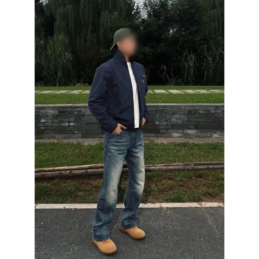 Mens Retro Cotton Lapel Jacket