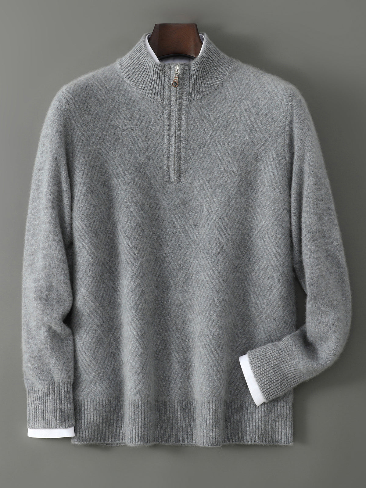 Mens Merino Wool Zipper Sweater