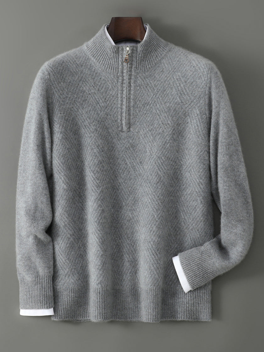 Mens Merino Wool Zipper Sweater