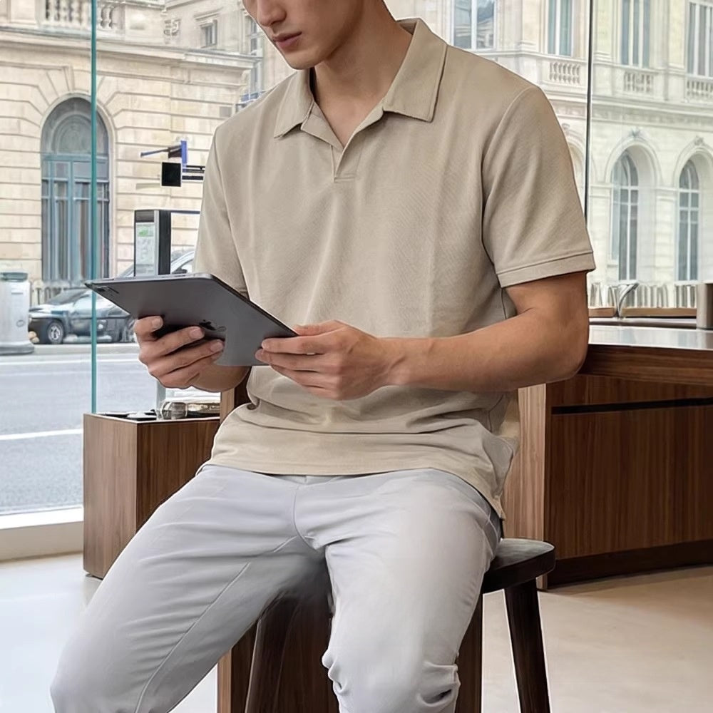 Mens Cotton Blend Short Sleeve Polo Shirt