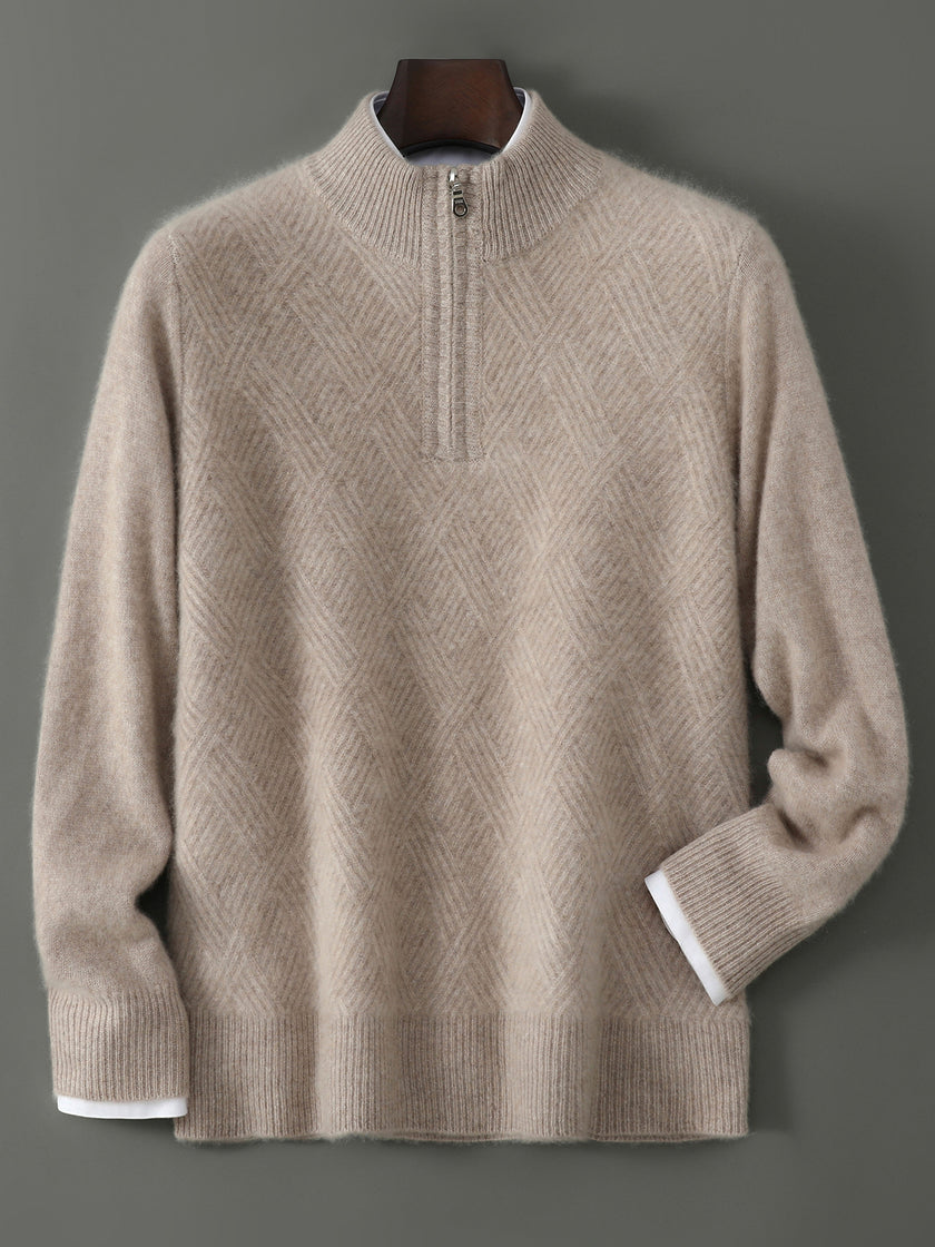 Mens Merino Wool Zipper Sweater