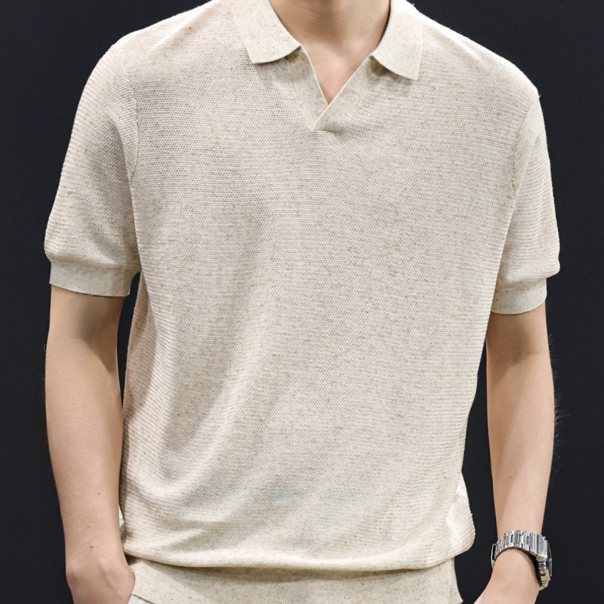 Mens Lyocell Linen Short Sleeve Shirt