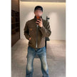 Mens Retro Cotton Lapel Jacket