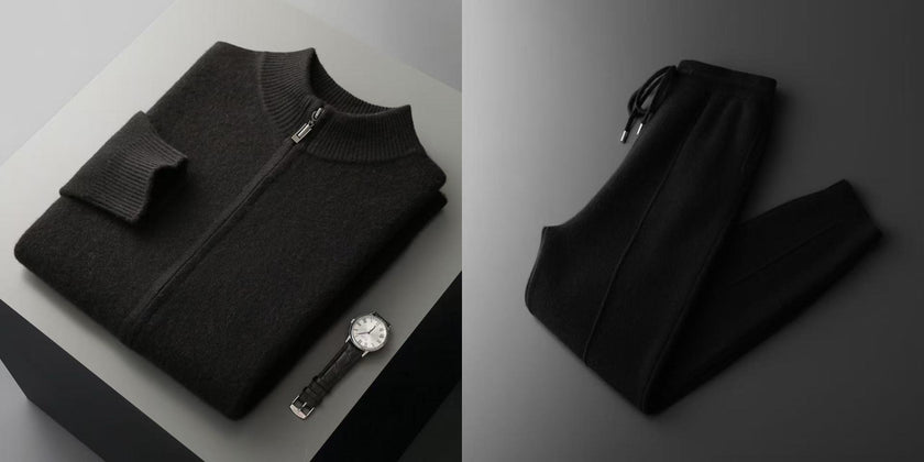 Men's knitted sweater coat