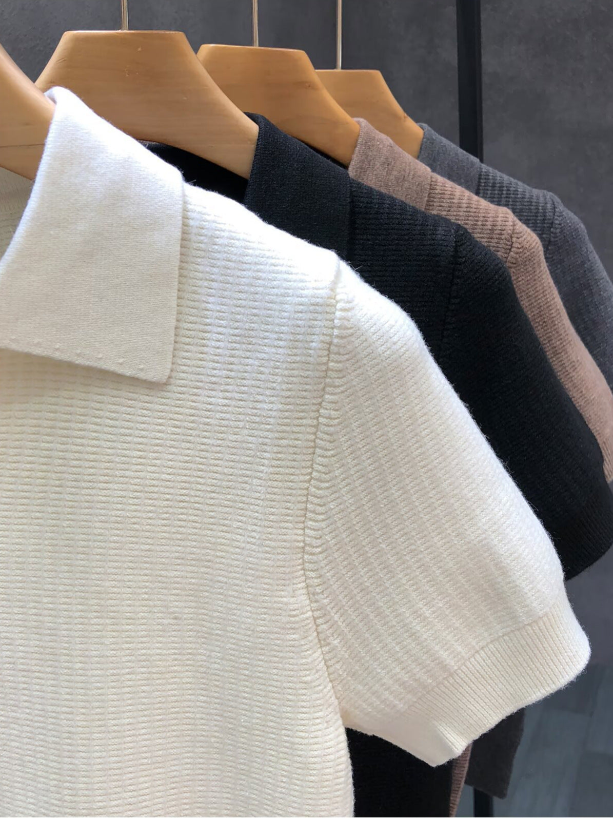 Mens Polo Collar Knitted Shirt
