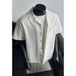 Faux Linen Short-Sleeve Shirt