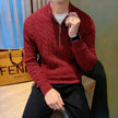 Mens Cable Knit Half-Zip Sweater
