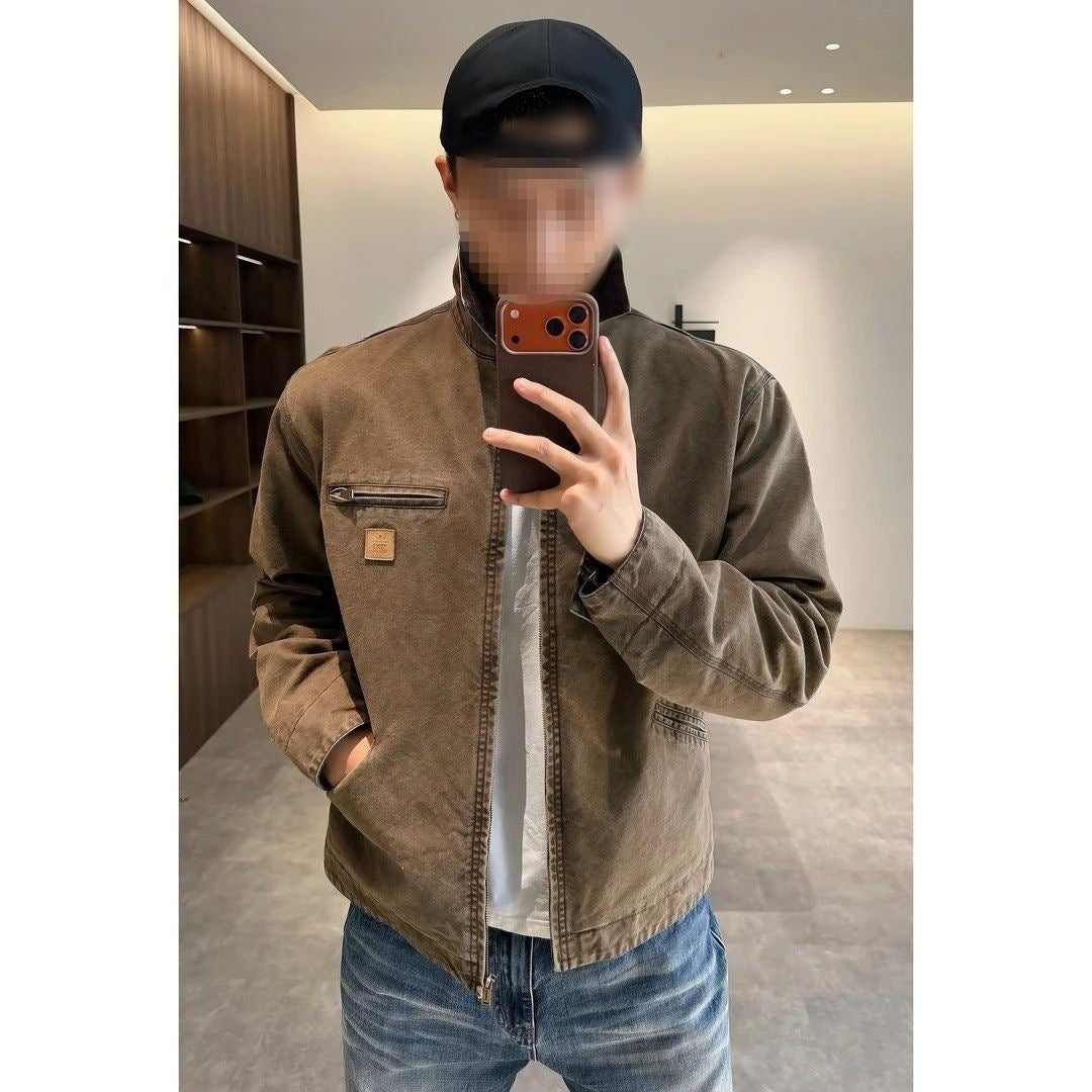 Mens Retro Cotton Lapel Jacket