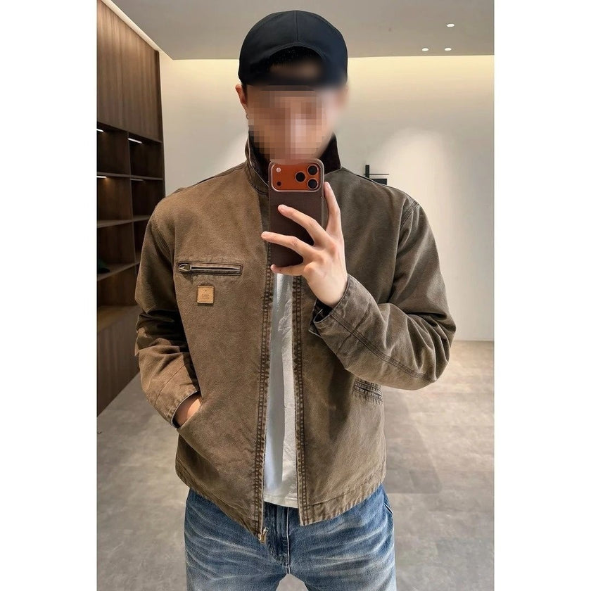 Mens Retro Cotton Lapel Jacket