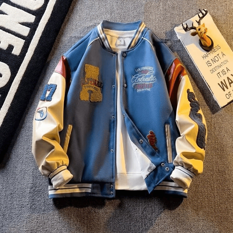Casual Loose Fit Baseball Jacket