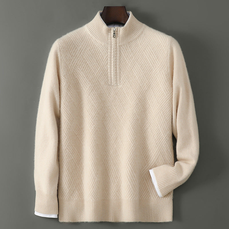 Mens Merino Wool Zipper Sweater